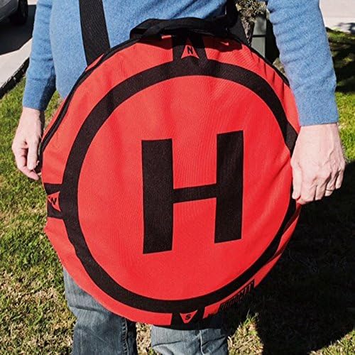 Hoodman 5 Foot Weighted UAV Drone Landing Pad fits Inspire 3, Inspire 2, Inspire 1, No Stakes Required, collapses to 1/3 of deployed size