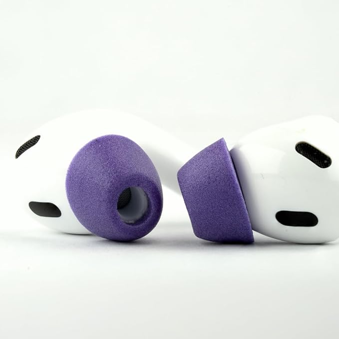 Comply TrueGrip MAX | Premium Memory Foam Replacement Earbud Tips for Apple AirPods Pro 1 & 2 | Long Lasting Comfort, MAX Durability, Secure Fit, Superior Noise Isolation| Purple (Medium) (3 Pairs)
