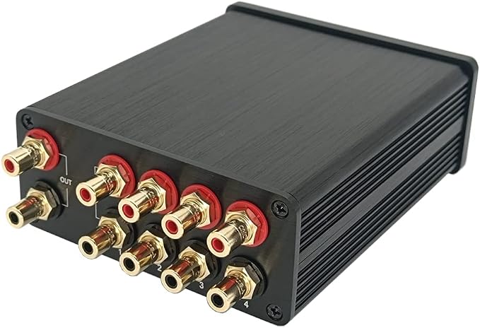 RCA Switch Stereo 4 in 1 Out Audio Signal Source Switcher HiFi Input Selector Splitter Box S1