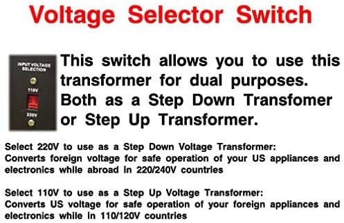 Simran AC-500 Step Up/Down Voltage Converter Transformer 110V/220V with Fuse Protection - 500 Watts
