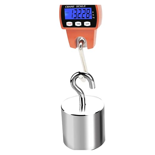 Industrial Crane Scale, Luggage Scale 300kg Electronic Digital Portable Suitcase Travel Weighs Baggage Bag Hanging Balance Weight with Backlight(Orange)