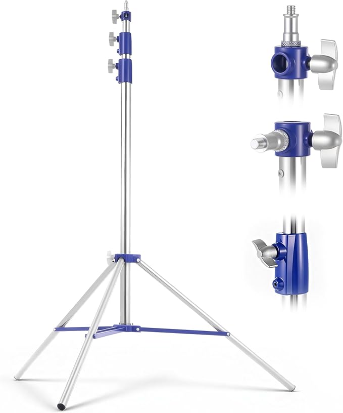 Light Stand Photography, 10.5ft/320cm Heavy Duty Studio Light Stand with 1/4" and 3/8" Screw, Adjustable Lighting Stand for Softbox, Ring Light, LED Panel, Professional Light Stand Tripod