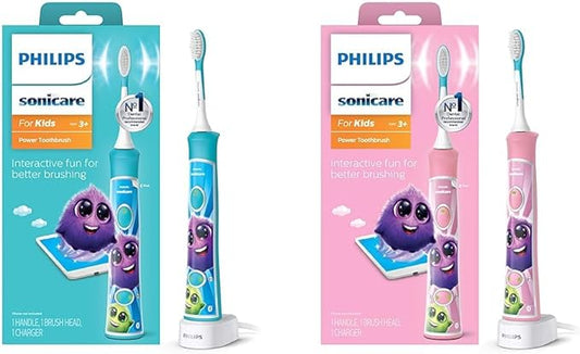 Philips Sonicare for Kids 3+ Bluetooth Connected Rechargeable Electric Power Toothbrushes, Interactive for Better Brushing