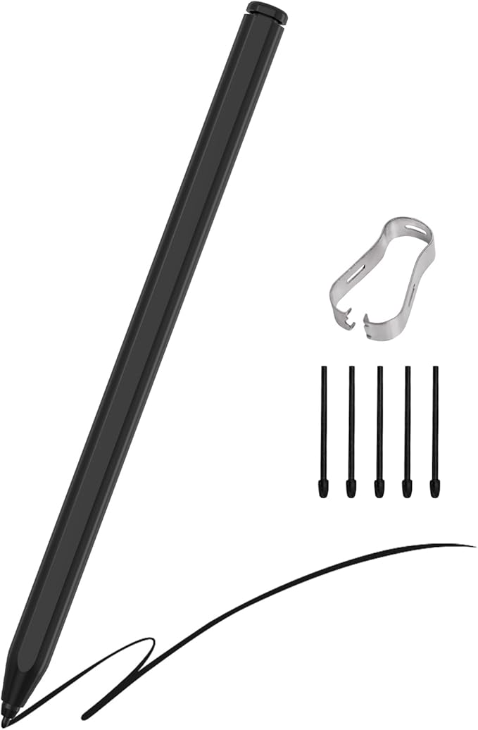 Magnetic EMR Stylus Compatible with Remarkable 2 Pen with Eraser Digital Pen for Remarkable 2/1/ Kindle Scribe, 4096 Pressure Levels, Tilt Support, Palm Rejection ＆ 5 Tips, Black
