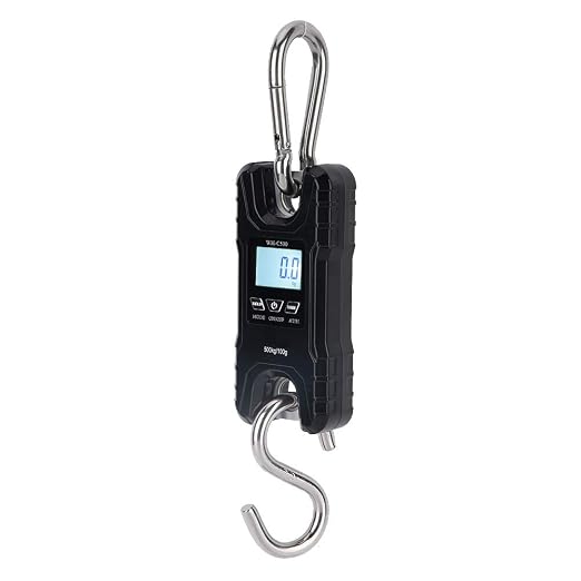 500kg Portable Digital Electronic Hanging Scale, High Precision LCD Backlight Display Hook Scale with Removable Stainless Steel Hooks, for Luggage Pockets Bags
