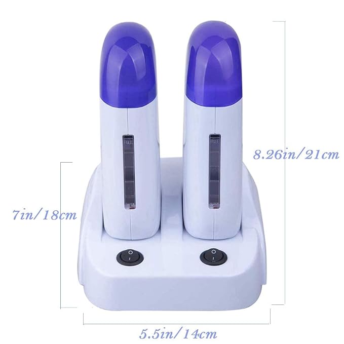 Wax Warmer Kit for Hair Removal, Double Depilatory Wax Heater with Heater Base for Hair leg, Armpit, Bikini