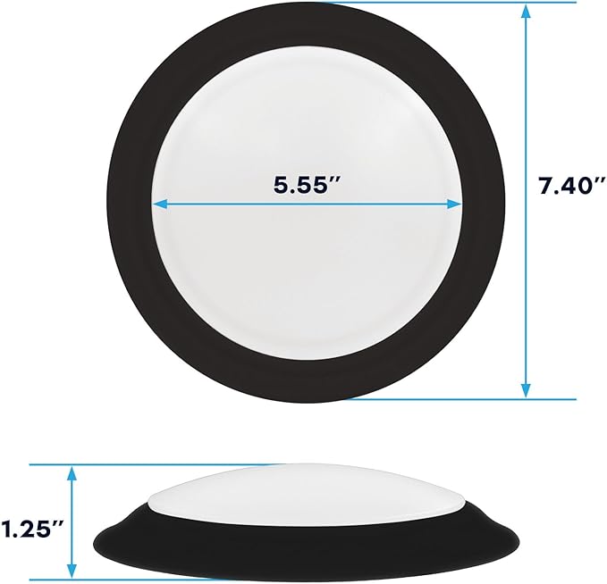 LUXRITE 6 Inch LED Disk Lights, Dimmable Flush Mount Ceiling Light, 5CCT Selectable 2700K 3000K 3500K 4000K 5000K, 12.5W, 1000LM (Black, 4 Count (Pack of 1))
