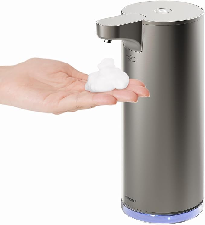 Mooas Visual Waterproof Shower Clock & Automatic Soap Dispenser Touchless Motion Hand Soap Dispenser for Kichen & Bathroom