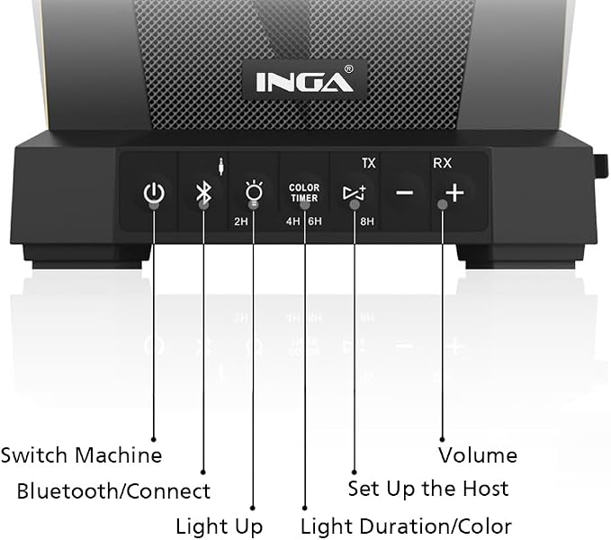 INGA Outdoor Speaker, Bluetooth Wireless Speaker with Lights, Sync up to 100 Speakers, IPX5 Waterproof, 25W, 2 Packs, Portable for Outdoors/Patio/Porch/Pool