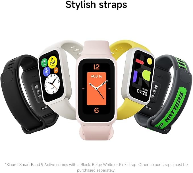 XIAOMI Smart Band 9 Active Global Version 1.47'' Display 18-Day Battery Life Modes All-Day Health and Fitness Monitoring 5ATM (Black)