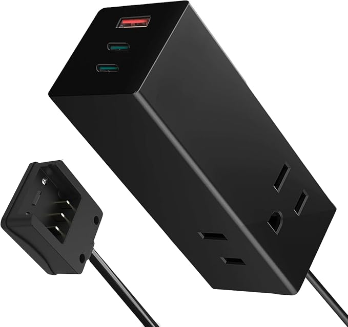Ceptics 65W GaN World Travel Adapter w/ 2 US Outlets and 1 USB-A and 2 USB-C (QC 3.0), Compact Fast Charger for Laptops and Cell phones, Use in more than 150 countries with 6 SWadAPt Attachments