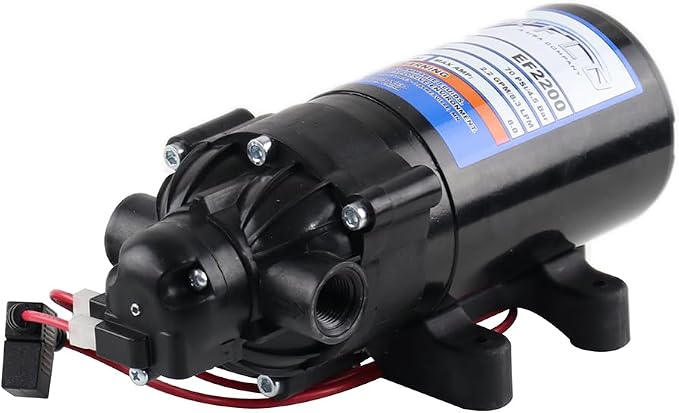 Everflo 12V On-Demand Diaphragm Sprayer Pump - 2.2GPM, 70 PSI, 3/8" FNPT Ports | 2.2GPM, 70 PSI, 3/8" FNPT Ports