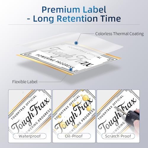 Phomemo M220 Label Maker & 1 Roll Gold Linear Border Label, 2.36"x3.39"(60x86mm)