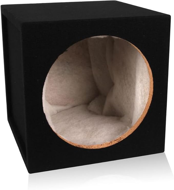 BELVA MDFS12 Single 12" Sealed 3/4" MDF Black Carpeted Subwoofer Box/Enclosure (1.0 Cubic ft)