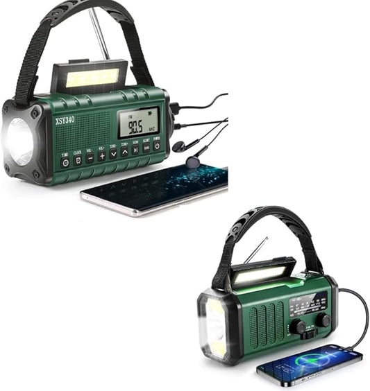 10000MAH Emergency Radio, NOAA Weather Alert Crank Radio, Emergency Radio, Solar Radio, NOAA/AM/FM Weather Radio, USB Type-C Charging, Dynamo Radio, Polymer Battery, Torch & LED Reading Light, SOS Ala