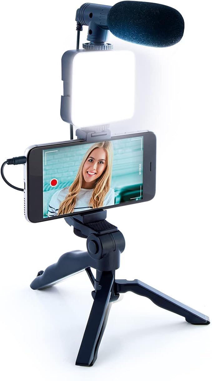 Canal Toys New Studio Creator Podcast & Vlogging Kit – Record Your own podcasts and Vlogs Like Your Favorite influencers! Fold-up Tripod, LED Light & Microphone. Ages 8+