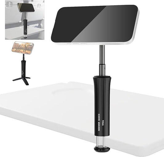 NEEWER Airplane Phone Holder, Magnetic Smartphone Desk Mount Tripod Stand Handheld Selfie Stick Plane Gadget Travel Essentials Compatible with MagSafe iPhone Samsung Android for Video Recording, TP016