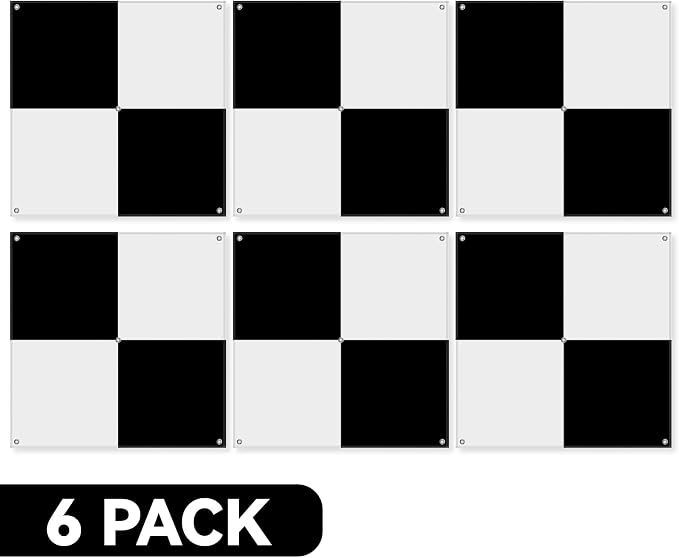 48"x48" Drone Ground Control Point GCP 6 Pack - Black/White Markers UAV Aerial Target for Mapping & Surveying