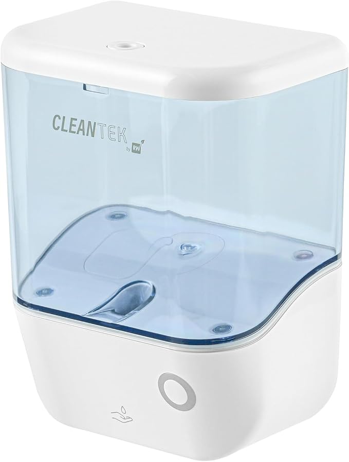 Restaurantware-Clean Tek Professional 34 Ounce Automated Soap Dispenser, 1 Touchless Wall-Mountable Soap Dispenser - Security Key, Arctic Blue Plastic Soap Dispenser, Transparent, for Liquid Soap