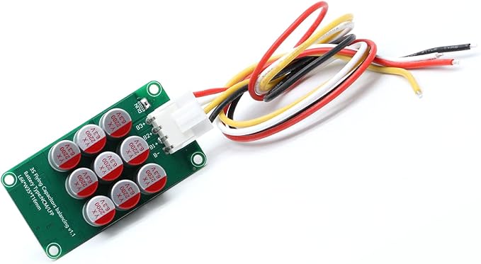 5A 3S 12V 12.6V Battery Active Equalizer BMS Balancer LFP Lifepo4 Lithium Lipo Li-ion Battery Energy Transfer Board Active Balance Equalization Module Capacitor Whole Group Balancer w/Silicone Cable