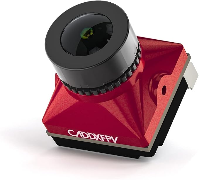CaddxFPV Ratel 2 FPV Micro Camera (Red) – 1/1.8" Sensor, 1200TVL Super WDR, 165° FOV, Starlight Low-Light, NTSC/PAL & 16:9/4:3 Switchable, 2.1mm Lens, Analog Camera for FPV Racing Drones