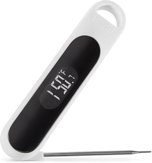 Dash Precision Quick-Read Thermometer - Meat Temperature Probe with LCD Display for Fast, Accurate Cooking and Baking - Water Resistant and Easy to Clean - White