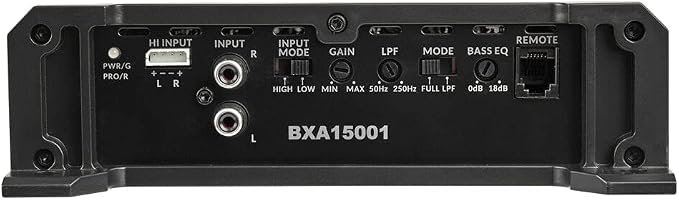 Belva BXA15001 1500W Peak BX-Series 2-Ohm Stable Class-A/B Monoblock Car Audio MOSFET Amplifier with Remote Subwoofer Level Control