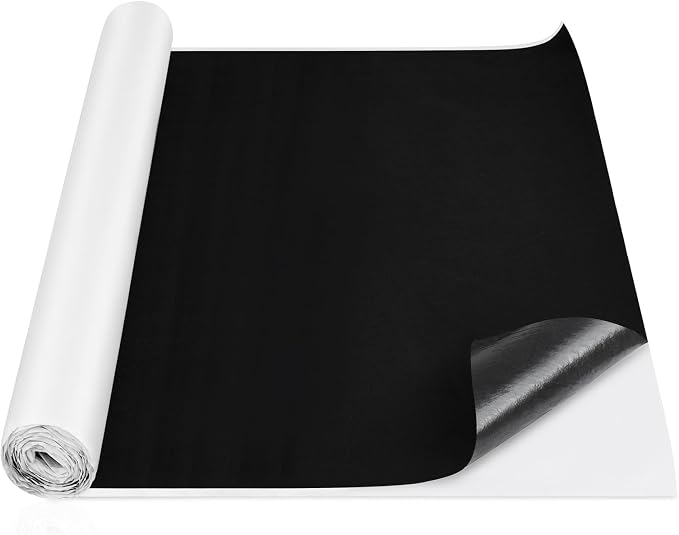 Nuanchu 38.4 sq ft 47.2 x 118 in Black Underfelt Carpet with Adhesive Back for Speaker Sub Box, Underfelt Carpet for RV, Boat, Marine, Auto, Truck, Car Trunk, Door Liner, Desk