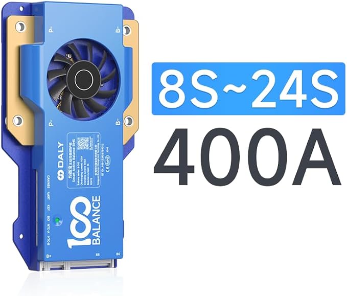 DALY BMS 400A 8S - 24S Built in Bluetooth 1A Active Cell Balancing RS485 CAN for 24V - 72V LiFePO4/Li - ion/LTO Battery Packs Perfect for Golf Cart, Home Energy System, E - Bike