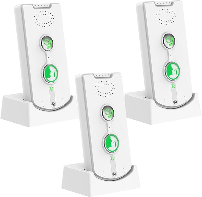2 Way Intercoms Wireless for Home Office,Portable Room to Room Long Range Intercom System with Charging Base, Long Standby Time 5 Level Volume Adjustment,38 Ringtones Adjustment (3 Pack)