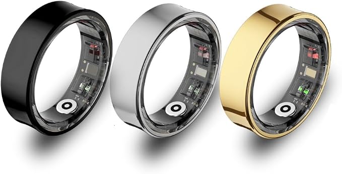 Smart Ring for Women & Men - Heart Rate, Blood Oxygen, Sleep Tracker | Waterproof IP68 | 12-Day Battery | Heart Rate, Steps, Calories Monitor | Comfort Fit Wearable Tech Accessory Ring