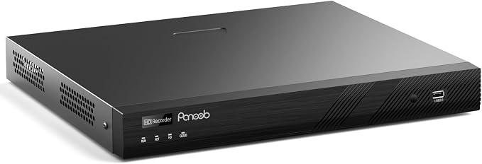 32CH H.265 Network Video Recorder, 4K 32 PoE ports NVR, Remote Access, Motion Alarm, 24/7 Recording, Smart Playback, Support 8MP/5MP/4MP/3MP PoE Cameras, Two SATA Ports Up to 16TB (without HDD)