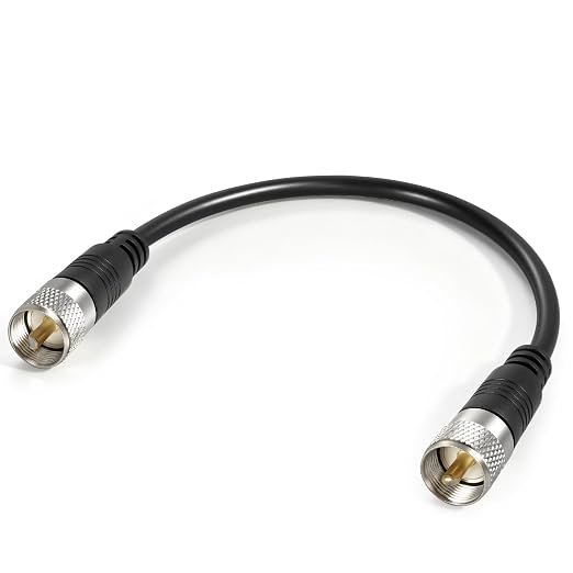 RG8x Coaxial Cable, CB Coax Cable, 1 ft UHF PL259 Male to Male Low Loss CB Antenna Cables, 50 Ohm for HAM Radio, Antenna Analyzer