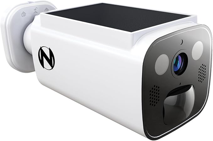 Night Owl 2K Battery Solar Powered Camera with Spotlight and 2-Way Audio – White