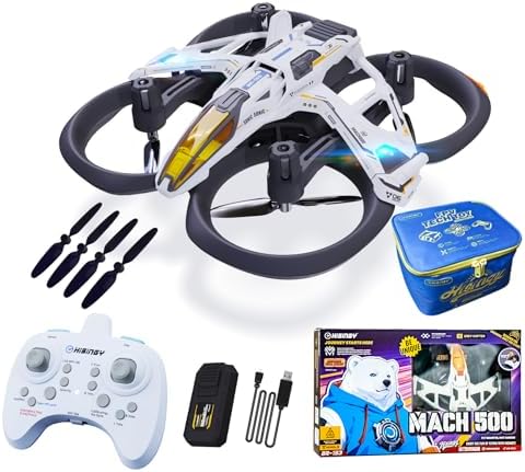 HISINGY MACH 500 Toy Drones for Kids with Replacement Blade Propellers(4pcs) and Storage Bag,Mini Micro Nano Indoor RC Quadcopter for Age 8-12 10-15 12-14,Kids Drone with LED Light,Optical Flow Positi