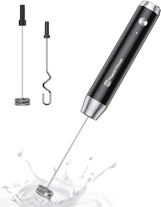 Maestri House Rechargeable Milk Frother & Whisk Hook