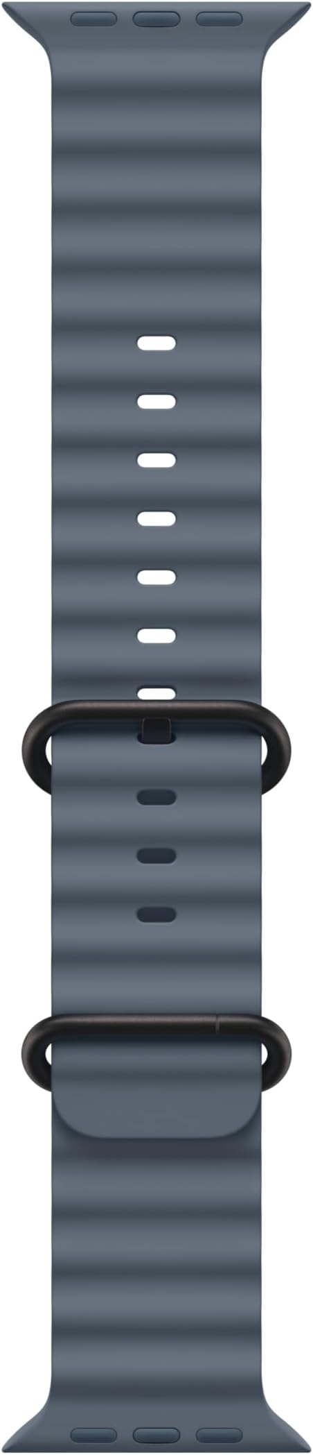 Apple Watch Band - Ocean Band - 49mm - Anchor Blue - One Size - Black Titanium Finish