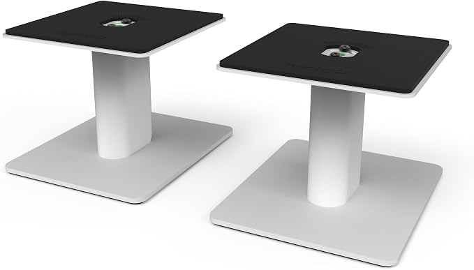 Kanto SP6HD Desktop Speaker Stands for Medium/Large Bookshelf Speakers & Mid-Size/Full-Size 4”-7” Studio Monitors | 6" Tall | White | Pair