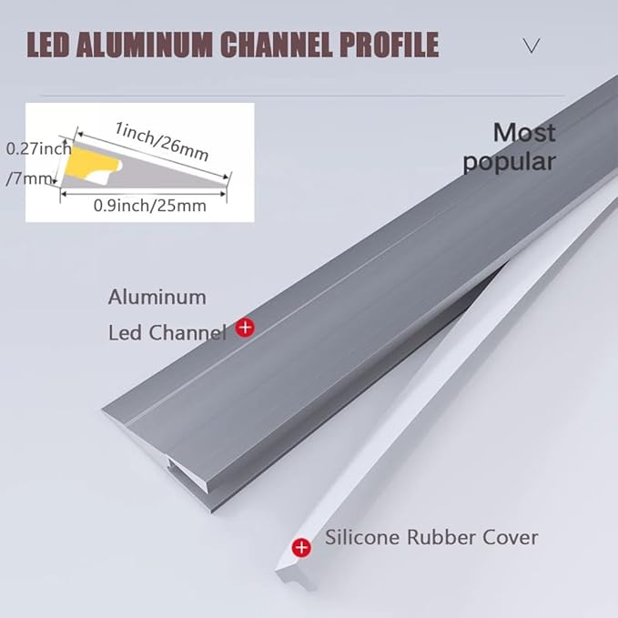 5 Pack LED Aluminum Channel Profile Under Cabinet, Self Adhesive Ultra Thin Invisible Lights Profile for Wardrobe Collection Cabinet Kitchen Shelf Workbench, No Light Strip (Grey, 39.3inch)