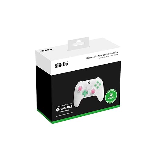 8BitDo Ultimate Mini Wired Controller for Xbox with RGB Lighting Fire Ring, Hall Effect Joysticks and Triggers, for Xbox Series X|S, Xbox One, Windows 10/11 - Officially Licensed (Translucent White)