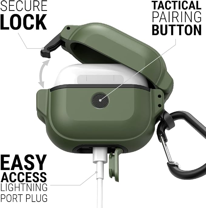Catalyst Total Protection Case for AirPods 3rd Generation 2022, 330ft Waterproof Case for AirPods 3, Shockproof Cover for AirPods 3rd Generation, Durable Protection for AirPods 3 with Carabiner