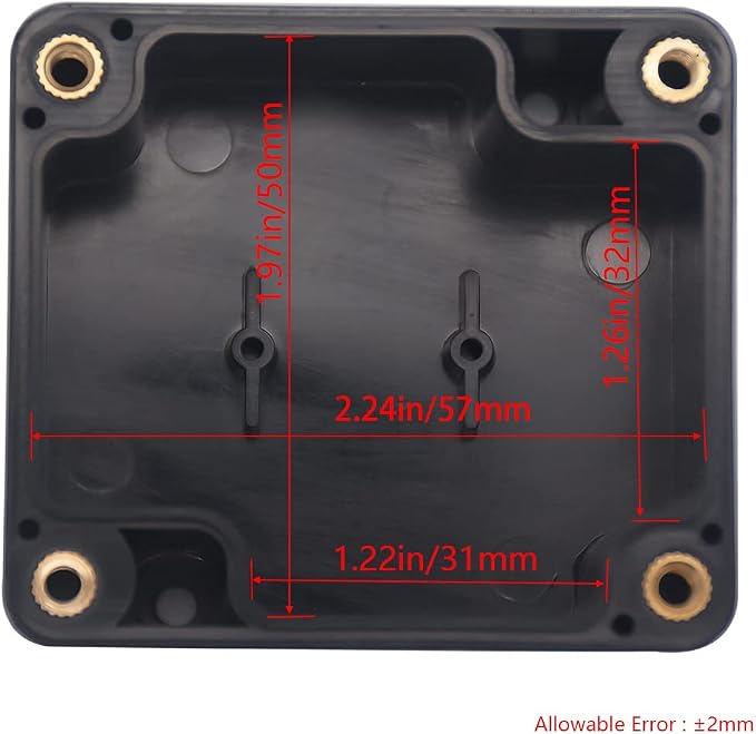Project Box IP65 Waterproof Junction Box ABS Plastic Black Electrical Boxes DIY Electronic Project Case Power Enclosure2.48 x 2.28 x 1.38Inch (63 x 58 x 33mm)