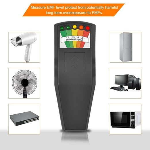 AceFox EMF Meter, 5 LED Magnetic Field Detector, Ghost Hunting Equipment Tester for Home, Office & Outdoor Inspections