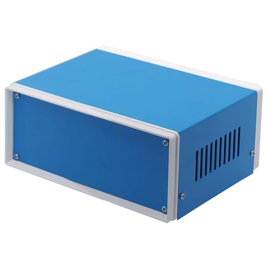 Zulkit Junction Box Blue Metal Project Box DIY Electric Enclosure Case Preventive Case Electrical Box 7.9 x 6.5 x 3.5 inch