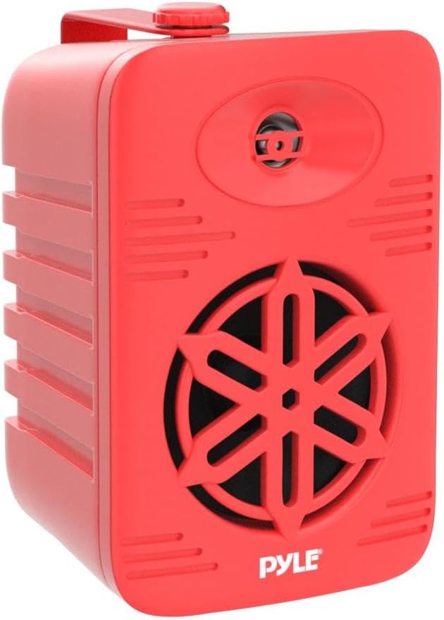 PyleUsa Bluetooth Indoor Outdoor Speakers Pair, 500 Watt Dual Waterproof 5.25” 2-Way Full Range Speaker System w/ 1/2” High Compliance Polymer Tweeter-Home,Boat,Marine, Deck,Patio, Poolside PDWRBT56RD