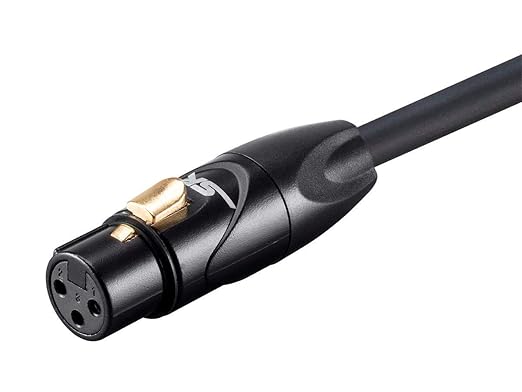 Monoprice XLR Male to XLR Female Cable [Microphone & Interconnect] - 50 Feet | Gold Plated, 16AWG - Stage Right Series Black