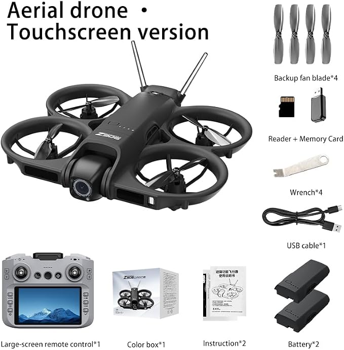 Drone with HD Camera & 4.3 Inch Screen Remote, 3-Sided Obstacle Avoidance, WiFi FPV Quadcopter Altitude Hold Headless Mode & One-Key Return, Mini Portable Drones for Beginners Adults (Black)