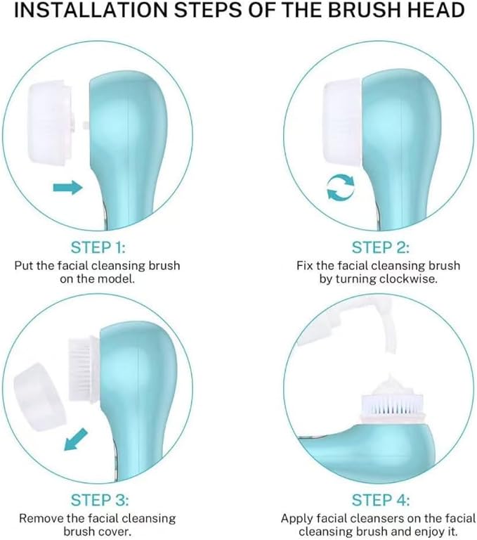 Sonic Facial Cleansing Device 2026 NEW Mia2 Mini Version (Sea Breeze) | Whitening with Replaceable Brush Head