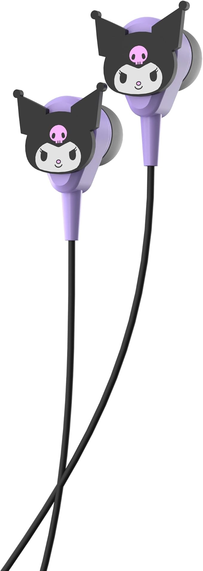 Hello Kitty 2-in-1 Wireless Bluetooth Headphones with Wired Earbuds – Foldable Over-Ear Headset with Built-in Mic, AUX Cable, Adjustable Headband, and Onboard Controls – Kuromi