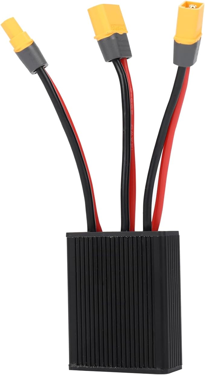 Dual Battery Connector, 20V-72V DC E-Bike Dual Battery Discharge Converter XT60 Port Adapter Battery Capacity Double Battery Pack Switch Balancer (40A)